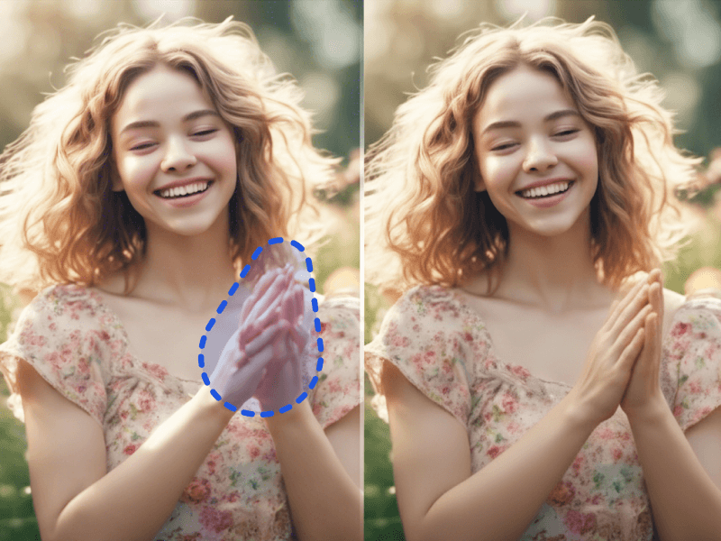 AI hand fix demo example